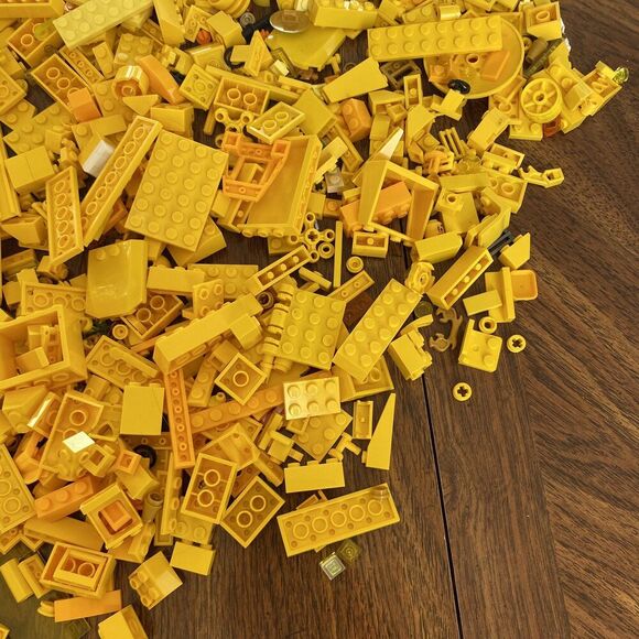 Lego Lot 2+ Pounds Yellow Parts Pieces Plates Bricks Minecraft City Star Wars - Picture 14 of 16